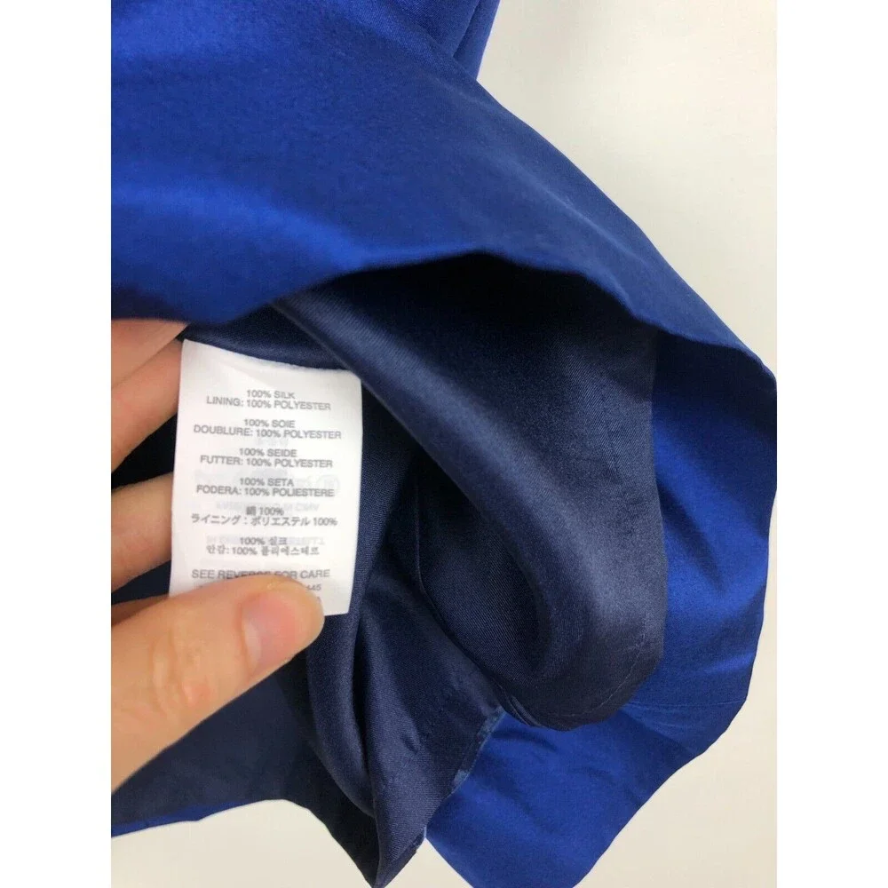 NWT J. Crew Liza 100% Silk Blue Dress Women's Size 4 - Picture 6 of 6